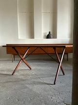 HANS WEGNER FOR ANDREAS TUCK AT-303 TEAK & OAK WOOD DESK / DINING TABLE, DENMARK 1960s