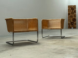 WILLIAM DUNKEL FOR TECTA „D44“ KRAGSTUHL CANTILEVER ARMCHAIRS RATTAN CHROME, GERMANY 1960s
