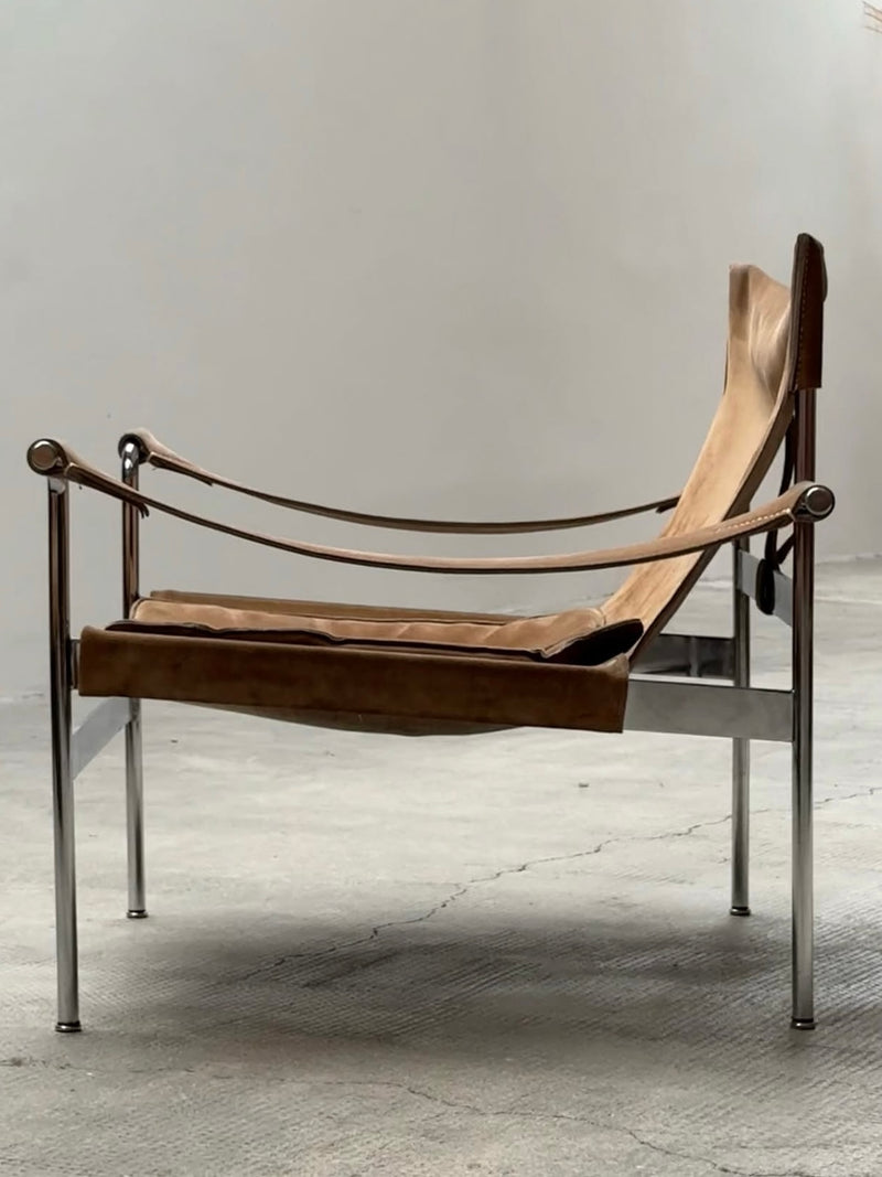 HANS KÖNECKE FOR TECTA D99 ARMCHAIR IN CHROMED STEEL & SUEDE, GERMANY 1960s