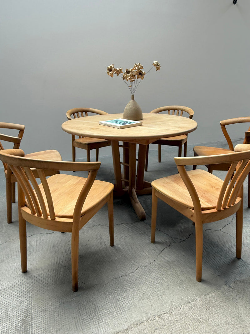 TEAM 7 DINING TABLE & 6 CHAIRS SOLID ALDER WOOD, AUSTRIA 1990s