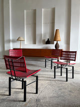 HANS ULLRICH BITSCH FOR KUSCH&CO. „SERIES 8600“ CHAIRS STEEL RED BLACK, GERMANY 1980s