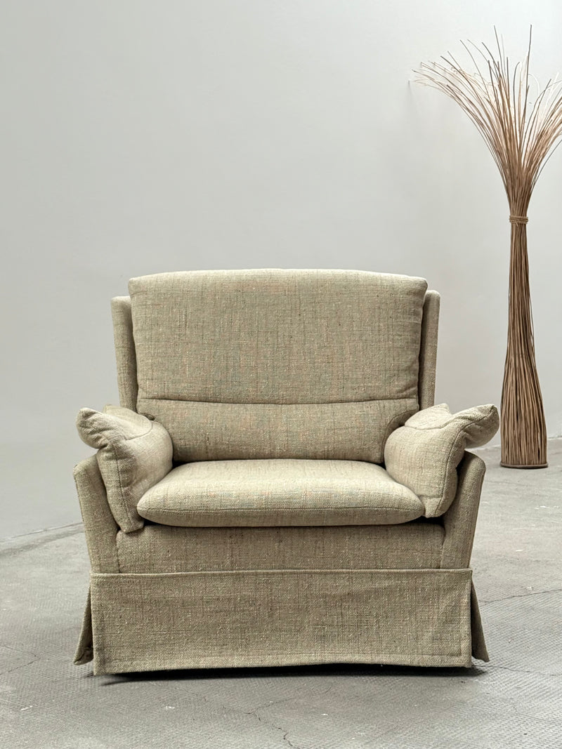 CARL STRAUB SEATING GROUP WOOL ARMCHAIR & SOFA, GERMANY 1970s