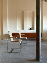 SET OF 2 TECTA D20 RATTAN TUBULAR STEEL CANTILEVER CHAIRS, GERMANY 1980s