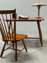 DESK IN SOLID WOOD WITH SPINDLE BACK CHAIR 1950s