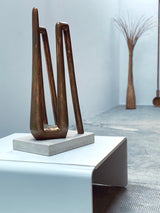 PROF. ANSELMO OBLETTER BRONZE SCULPTURE STYLIZED FEMALE NUDE
