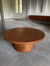 DE SEDE COFFEE TABLE COGNAC LEATHER, SWITZERLAND 1970s