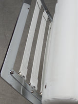 COR ‚SINUS‘ CANTILEVER LOUNGE CHAIR WHITE LEATHER CHROMED PLATED STEEL, GERMANY 1970s