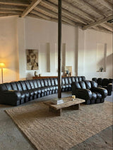 DE SEDE DS-600 „TATZELWURM“ / „SNAKE“ SECTIONAL SOFA MOCHA BROWN LEATHER, SWITZERLAND 1980s