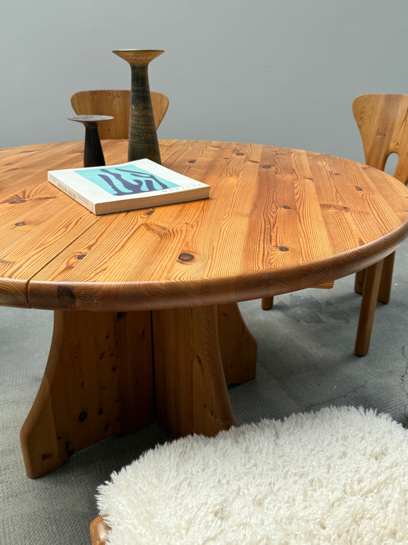 NIELS KOEFOED DINING TABLE & 6 CHAIRS PINE SHEEP, DENMARK 1980s