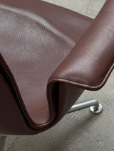 FABRICIUS & KASTHOLM FOR KNOLL FK LOUNGE CHAIR 6727-3G LEATHER ALUMINIUM SWIVEL ARMCHAIR