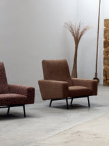 SET OF 2 PIERRE GUARICHE FOR AIRBORNE „G10“ ARMCHAIRS, FRANCE 1950s