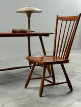 DESK IN SOLID WOOD WITH SPINDLE BACK CHAIR 1950s