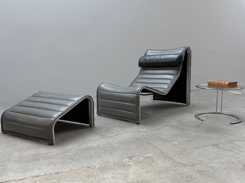 ERIC SIGFRID PERSSON FOR MÖBELKULTUR AB CHAISELONGUE LOUNGER LEATHER, SWEDEN 1970S