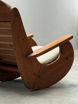 WASA ROCKING CHAIR XL SOLID PINE WOOD BRUTALIST, GERMANY 1980s