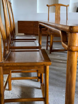 DINING SET TABLE & 8 CHAIRS SOLID WOOD CHINA 1960s