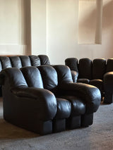 DE SEDE DS-600 „TATZELWURM“ SOFA BROWN LEATHER 24 PIECES, SWITZERLAND 1980s