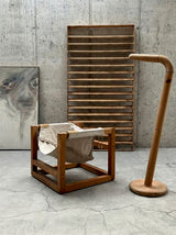 SCANDINAVIAN FLOOR LAMP SOLID PINE WOOD IM THE MANNER OF RAINER DAUMILLER, DENMARK 1970s