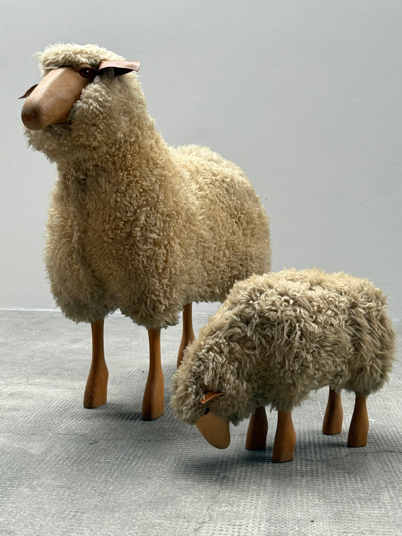 HANNS-PETER KRAFFT FOR MEIER SHEEP, WOOD GENUINE SHEEPSKIN, GERMANY 1970s