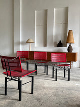 HANS ULLRICH BITSCH FOR KUSCH&CO. „SERIES 8600“ CHAIRS STEEL RED BLACK, GERMANY 1980s