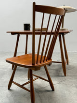 DESK IN SOLID WOOD WITH SPINDLE BACK CHAIR 1950s
