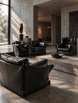 PIERO DE MARTINI FOR CASSINA VIOLA, VIOLINO & VIOLA D’AMORE LOUNGE CHAIRS & SOFA SET, ITALY 1977