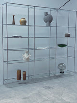 POUL CADOVIUS FOR ROYAL SYSTEM „ABSTRACTA“ MODULAR SHELF CHROME GLASS, DENMARK 1960S