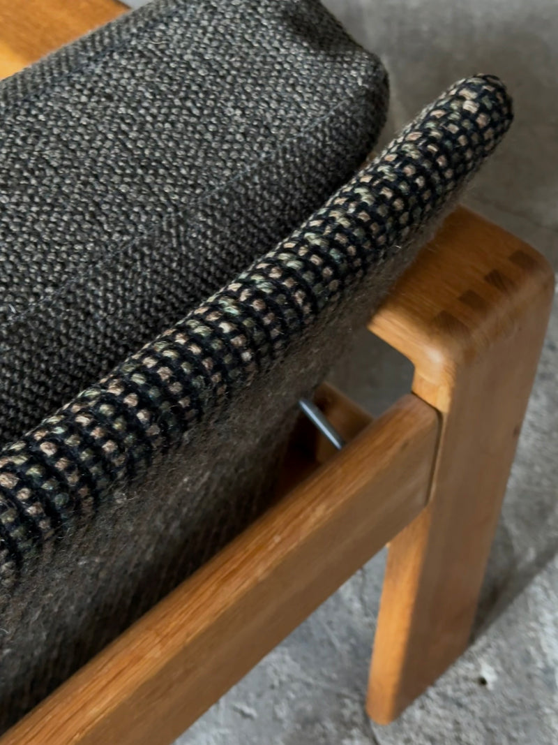 CARL STRAUB ARMCHAIR & 2-SEATER SOFA SET ASH WOOD, GERMANY 1960s