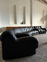 DE SEDE DS-600 „TATZELWURM“ SOFA BROWN LEATHER 24 PIECES, SWITZERLAND 1980s