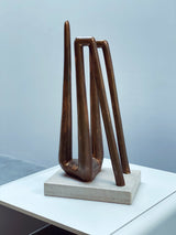 PROF. ANSELMO OBLETTER BRONZE SCULPTURE STYLIZED FEMALE NUDE
