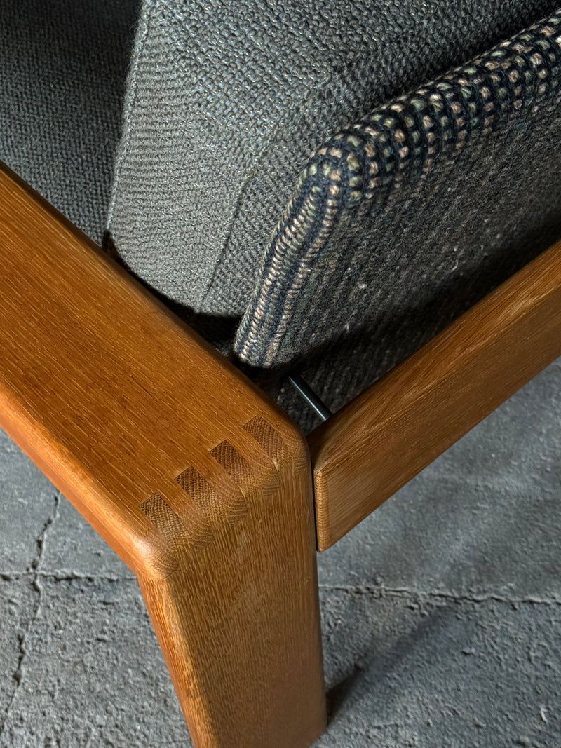 CARL STRAUB ARMCHAIR & 2-SEATER SOFA SET ASH WOOD, GERMANY 1960s