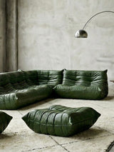 MICHEL DUCAROY FOR LIGNE ROSET „TOGO“ SEATING GROUP GREEN LEATHER