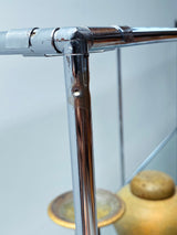 POUL CADOVIUS FOR ROYAL SYSTEM „ABSTRACTA“ MODULAR SHELF CHROME GLASS, DENMARK 1960S