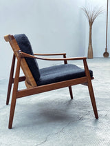 SET OF 2 HARTMUT LOHMEYER FOR WILKHAHN „MODEL 400“ TEAK WOOD RATTAN ARMCHAIRS, GERMANY 1960s