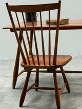 DESK IN SOLID WOOD WITH SPINDLE BACK CHAIR 1950s