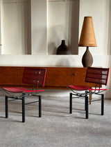HANS ULLRICH BITSCH FOR KUSCH&CO. „SERIES 8600“ CHAIRS STEEL RED BLACK, GERMANY 1980s