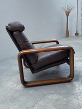 BURKHARD VOGTHERR FOR ROSENTHAL STUDIOLINE „HOMBRE“ ARMCHAIR & 3-SEATER SOFA ASH WOOD LEATHER, GERMANY 1970s