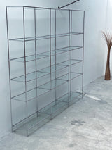 POUL CADOVIUS FOR ROYAL SYSTEM „ABSTRACTA“ MODULAR SHELF CHROME GLASS, DENMARK 1960S