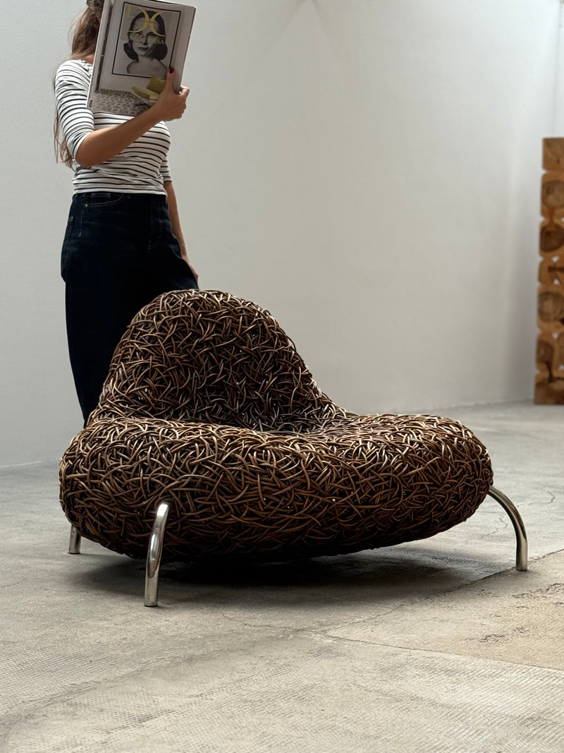UDOM UDOMSRIANAN & PLANET 2001 RATTAN WICKER NEST CHAIR, THAILAND