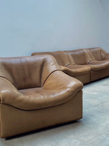 De Sede DS-46 Büffel Leder Modular Sitzgruppe Sessel & Sofa, Schweiz 1970er