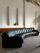 DE SEDE DS-600 „TATZELWURM“ SOFA BROWN LEATHER 24 PIECES, SWITZERLAND 1980s