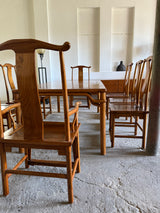 DINING SET TABLE & 8 CHAIRS SOLID WOOD CHINA 1960s