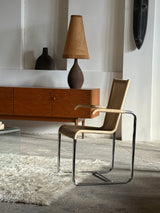 SET OF 2 TECTA D20 RATTAN TUBULAR STEEL CANTILEVER CHAIRS, GERMANY 1980s