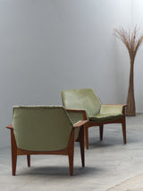 SET OF 2 STEEN ØSTERGAARD FOR JASON MØBLER ‚SENIOR‘ ARMCHAIRS IN TEAKWOOD & MOHAIR, DENMARK 1960s