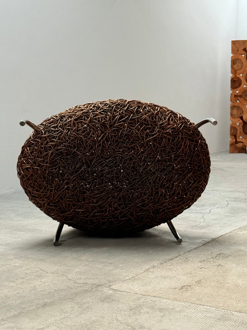 UDOM UDOMSRIANAN & PLANET 2001 RATTAN WICKER NEST CHAIR, THAILAND