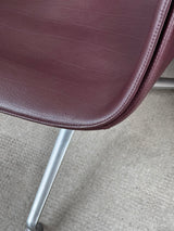 FABRICIUS & KASTHOLM FOR KNOLL FK LOUNGE CHAIR 6727-3G LEATHER ALUMINIUM SWIVEL ARMCHAIR