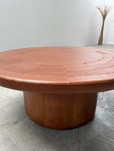 DE SEDE COFFEE TABLE COGNAC LEATHER, SWITZERLAND 1970s