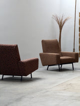 SET OF 2 PIERRE GUARICHE FOR AIRBORNE „G10“ ARMCHAIRS, FRANCE 1950s