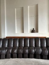 DE SEDE DS-600 „TATZELWURM“ SOFA BROWN LEATHER 24 PIECES, SWITZERLAND 1980s