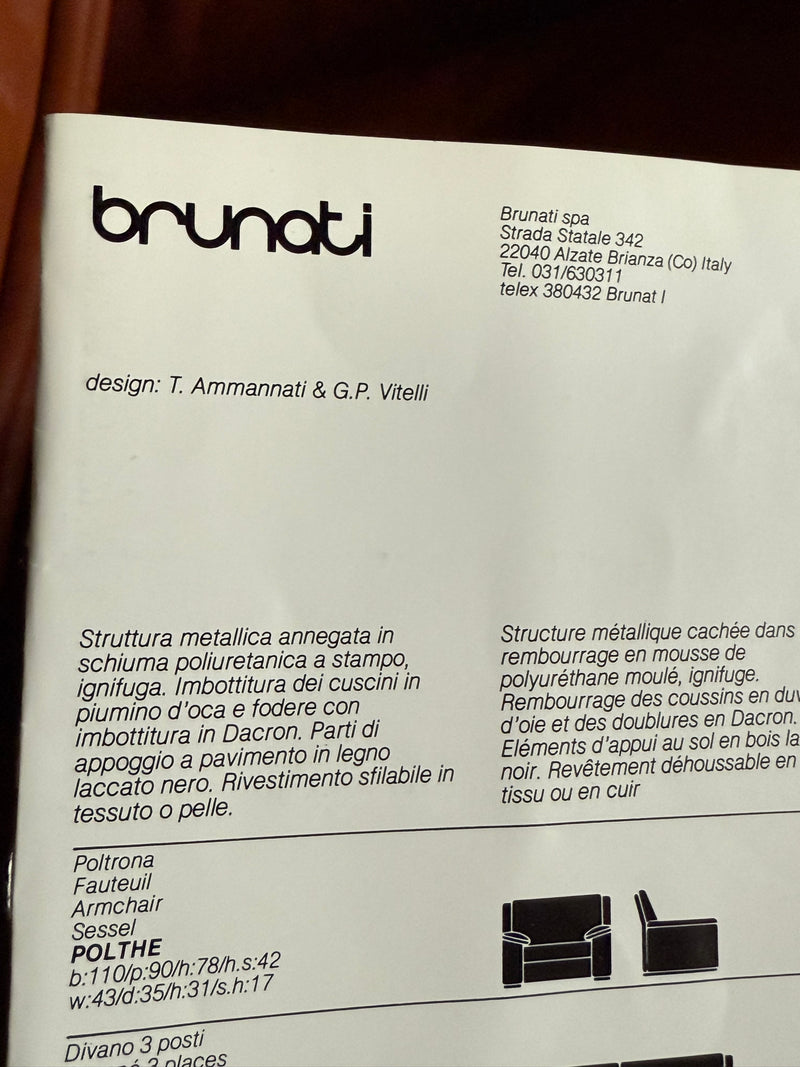 SET OF 2 „THERA“ ARMCHAIRS BY AMMANNATI & VITELLI FOR BRUNATI IN COGNAC LEATHER, ITALY 1980s