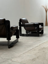 ARNE JACOBSEN FOR ASKO „ROVER“ ARMCHAIRS LEATHER ASH WOOD, FINLAND 1960s